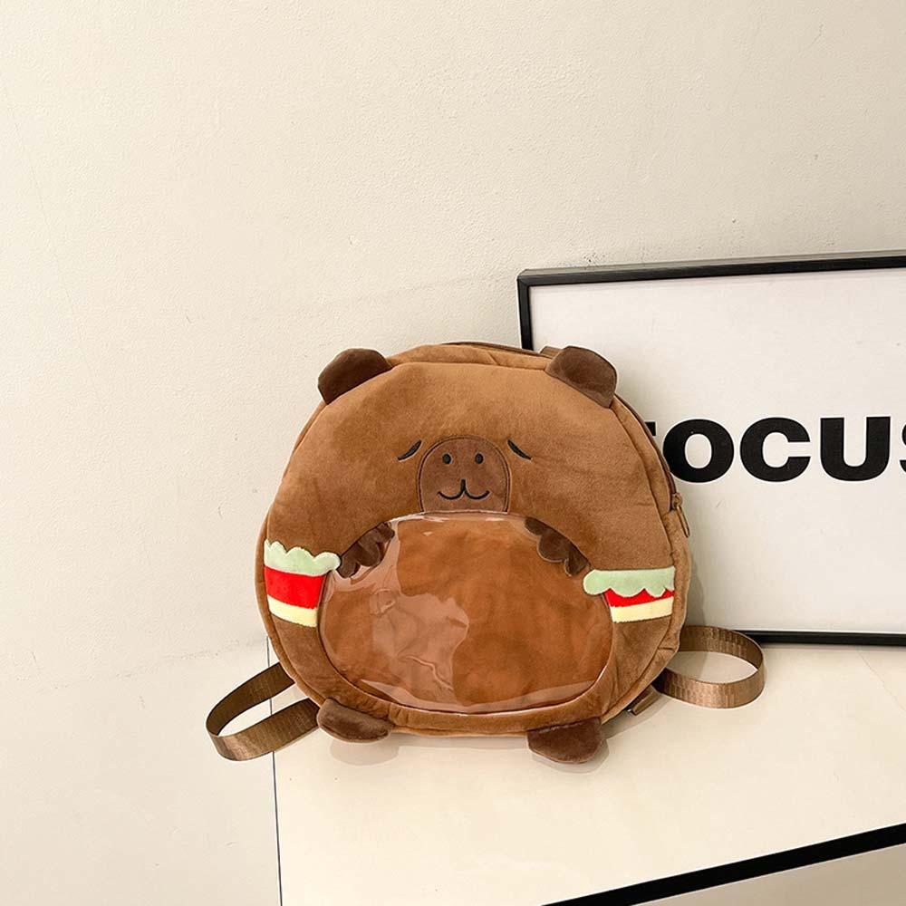 Large Capacity Creative Ita Bag Cute Cartoon Doll Daypack Thickened Capybara Plush Backpack Gifts