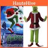 Auffälliges Grinch Cosplay Kostümset für Halloween-Maskeraden