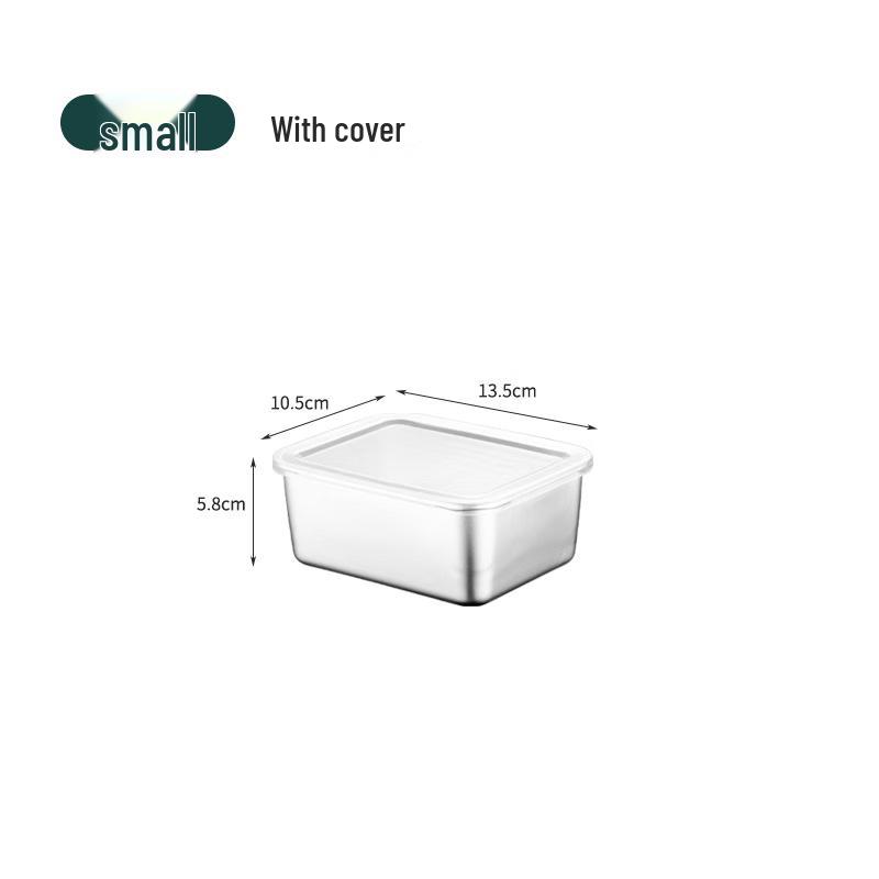 Yuedisi Rectangular 304 Stainless Steel Serving Tray with Lid, 2-Pack