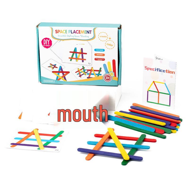 Children's Wooden Rainbow Counting Sticks Puzzle: Early Math & Educational Toy for Toddlers and Elementary Students.