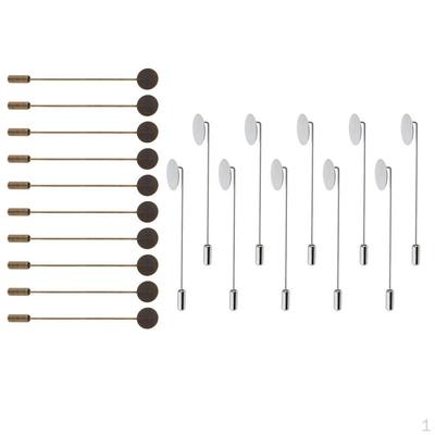 20Pcs Blank Tray Glue Lapel Pin DIY Clutch Boutonniere Brooch