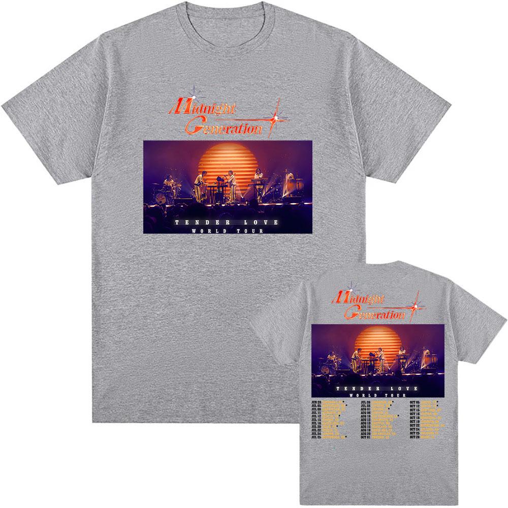 Tender Love World Tour 2025 Tshirt MIDNIGHT GENERATION Music Group Tshirt Cotton Short Sleeve Summer T Shirt for Unisex Streetwear