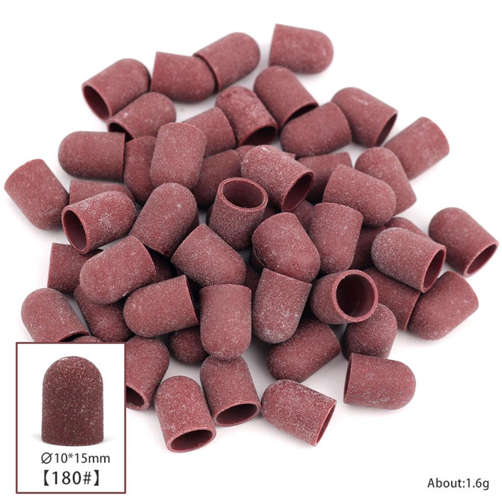 20 Pezzi Cappucci Abrasivi Traspiranti Grana 80-180 Pratiche Manichette in Grafite Per Manicure Pedicure e Cura dei Piedi