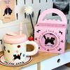 Cute Cat Pattern Cute Drinking Cup with Straw Cartoon Cat Drinkware  for Best Friend