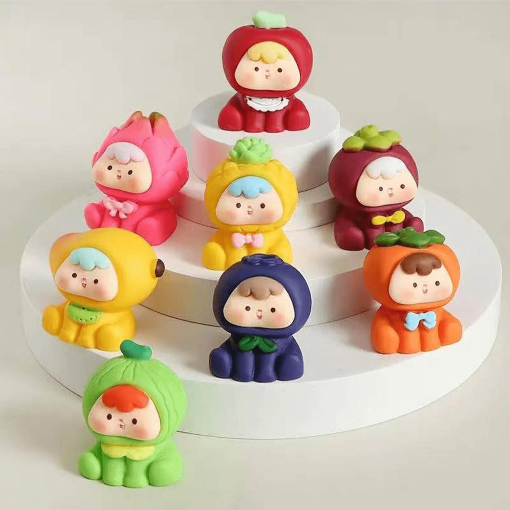 2pcs Random Style ,New Matte Fruit Cutie Blind Box Creative Desktop Ornament, Car Decor Keychain, Versatile For Multiple Scenarios! Random Style