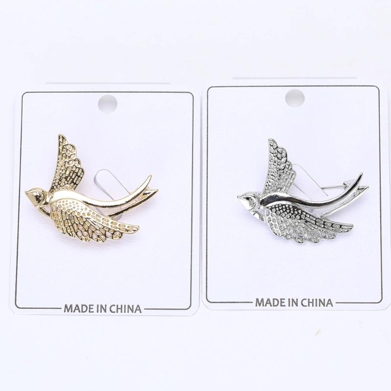 Contemporary Swallow Brooch Lightweight Alloy Jewelry With Polished Texture Gift For Birthdays Anniversaries Event