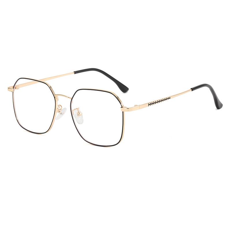 New retro myopia glasses frame women's online can be equipped with high degree silver frame gold edge big face eyes men's spot HC