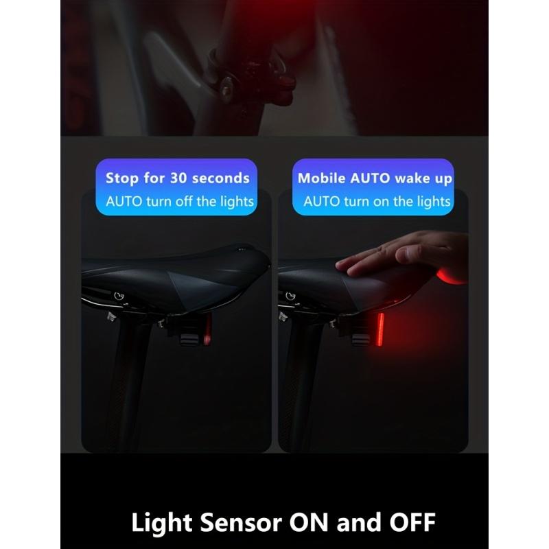 Smart-Fahrrad-Rücklicht, Auto-Start-Stop-Bremssensor LED-Ladefunktion Radfahren Smart-Fahrrad-Rücklicht