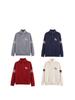 2026 Spring Women's Stand Collar Jacquard Little Dog Half-Zip Jacket - British Style