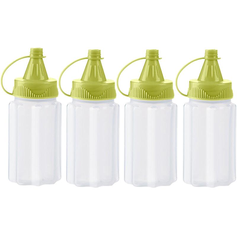 4Pcs Mini Plastic Sauce Vinegar Squeeze Bottle Seasoning Salad Dressing Containers Outdoor Portable Barbecue Spice Kitchen Tool