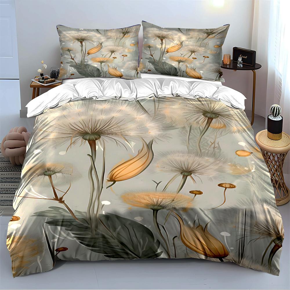 Dandelion Print Bedding Set Bedding Set (1 Duvet Cover, 2 Pillowcases, Duvet Not Included)