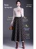 Plaid Pleated A-Line Skirt, Winter 2025 High-Waisted Slimming Style