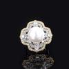 Jewelry Inlaid Gold, White Beads, Light Gold Color Separation, Diamond Inlaid Ring, Electroplating 14Mm