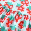 Strawberry Print Girls' Knitted Cotton Sleeveless Princess Dress for Young Children