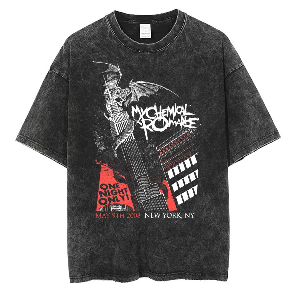 Washed Vintage My Chemical Romance Three Cheers for Sweet Revenge Album Graphic T Shirts Men Women Retro Punk Emo Rock Tshirts