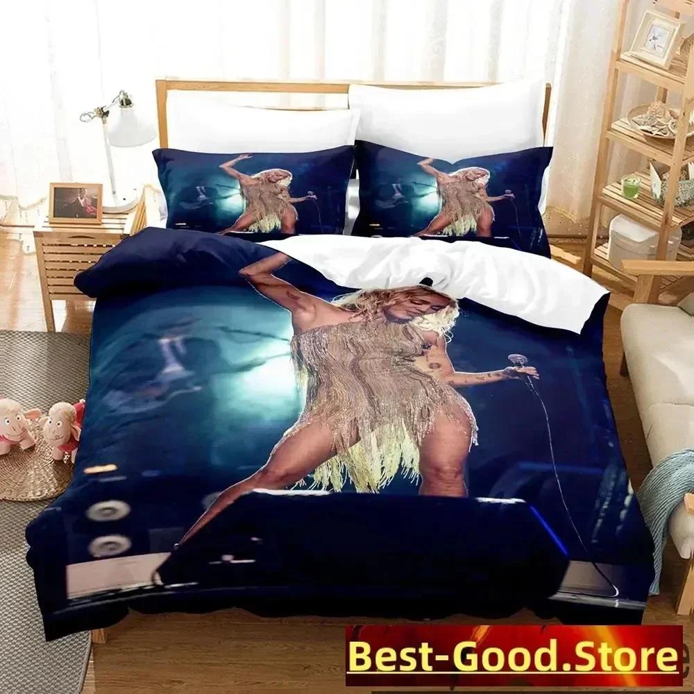 3D Print Miley Cyrus Singer Bedding Set Duvet Cover Sheet Printed Bed Set Pillowcase Bed Full Queen King Size Comforter Bedroom