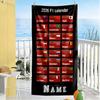 F1 Calendar Customize Text Beach Towel Quick-Dry Soft Microfiber Perfect for Traveling Yoga Camping and Swimming