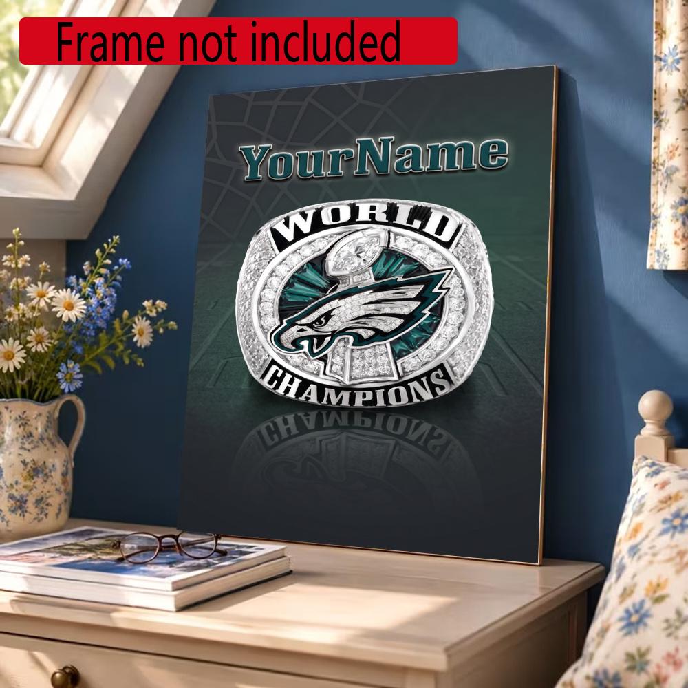 Philadelphia Eagles Personalized Text Diamond Painting Round Diamond Mosaic Rhinestones Diamond Embroidery Craft Kit Wall Decor Without Frame