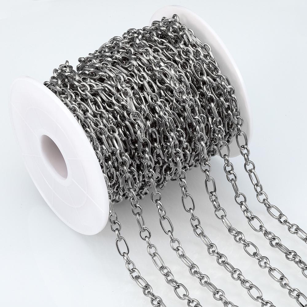 1Meter Hollow Heart Square Necklace Chain Stainless Steel Gold Plated Link Chains DIY Women Bracelets Jewelry Making Bags Chain