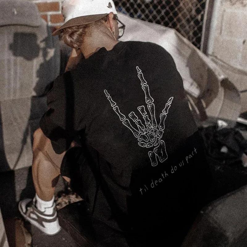 Hot Selling Men's Punk Skull Letter Printed Round Neck T-shirt Unisex Casual Summer Hip-hop Cool Holiday Soft Short Sleeved