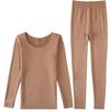 Women's Thermal Underwear Set: Thick Velvet, Seamless, Round Neck for Autumn and Winter