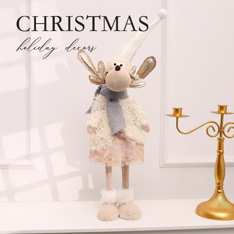 Juldekoration Figur med Stående Jultomte och Älg för Festlig Heminredning