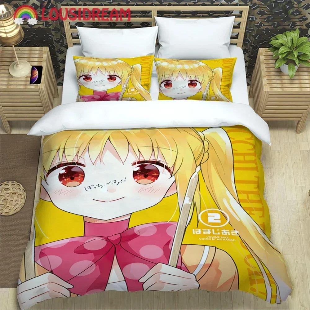 Comfortable Anime Print Bedding Set With Duvet Cover And Pillowcases King Queen Twin Sizes For All Ages