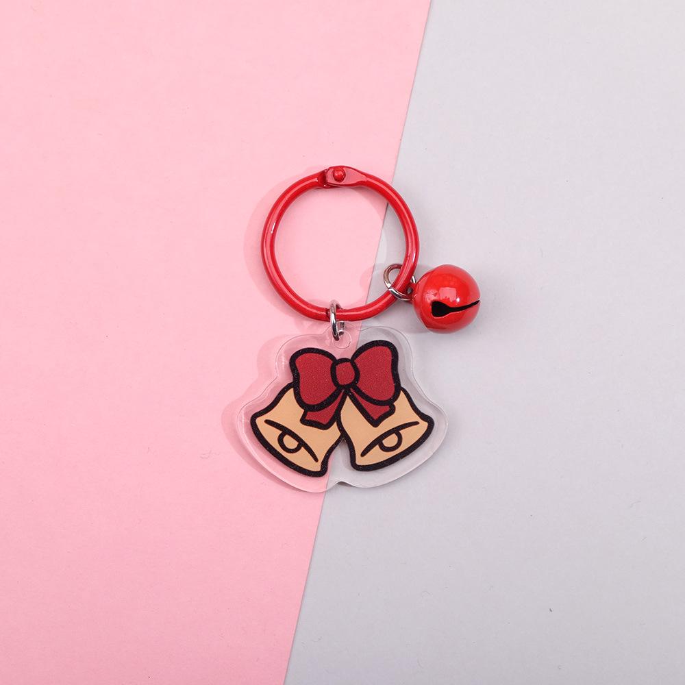 Double-Sided Santa Claus Cartoon Acrylic Keychain - Korean Style Backpack Pendant & Clothing Accessory