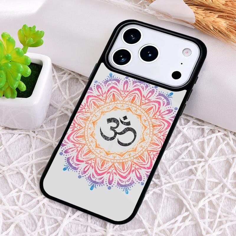 Yoga Om Namaste Mandala Colourful Design Shockproof Phone Case for iPhone 17 Air 16e 15 11 12 14 13 Pro Max Cover Coque