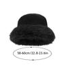 Fluffy Fur Bucket Hat For Women Soft Fluffy Fisherman Hat Thicken Ear Protection Women's Winter Hat Cold Snowy Day Panama Cap