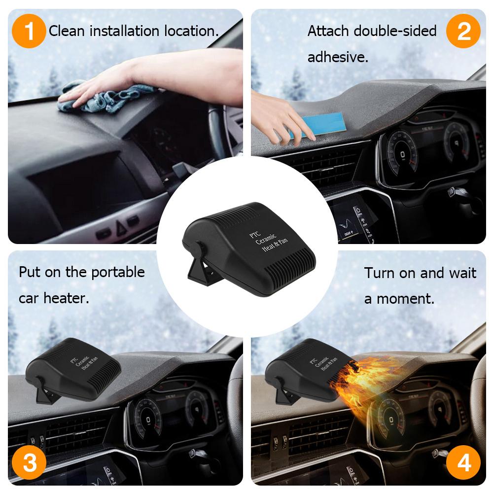 12V 150W Auto Auto Windschutzscheibenheizung Anti-Beschlag Elektrische Heizung Trockner Enfroster Entfeuchter Schnelle Heizung PTC Keramik Tragbar