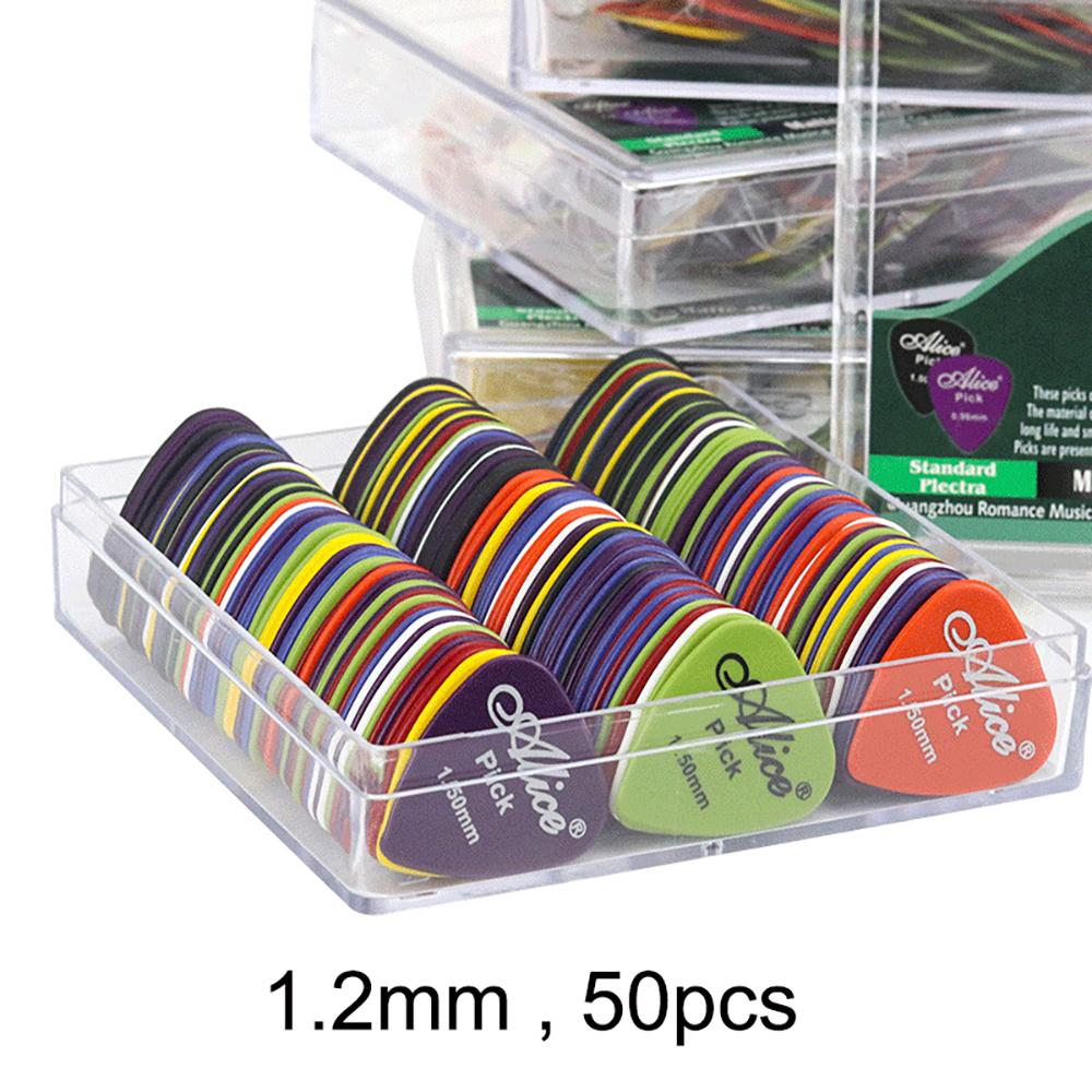 50 Pieces Guitar Picks 0.58/0.71/0.81/0.96/1.2/1.5mm Plectrum ABS Premium for Acoustic Electric Guitar Bass Ukulele Plectrums