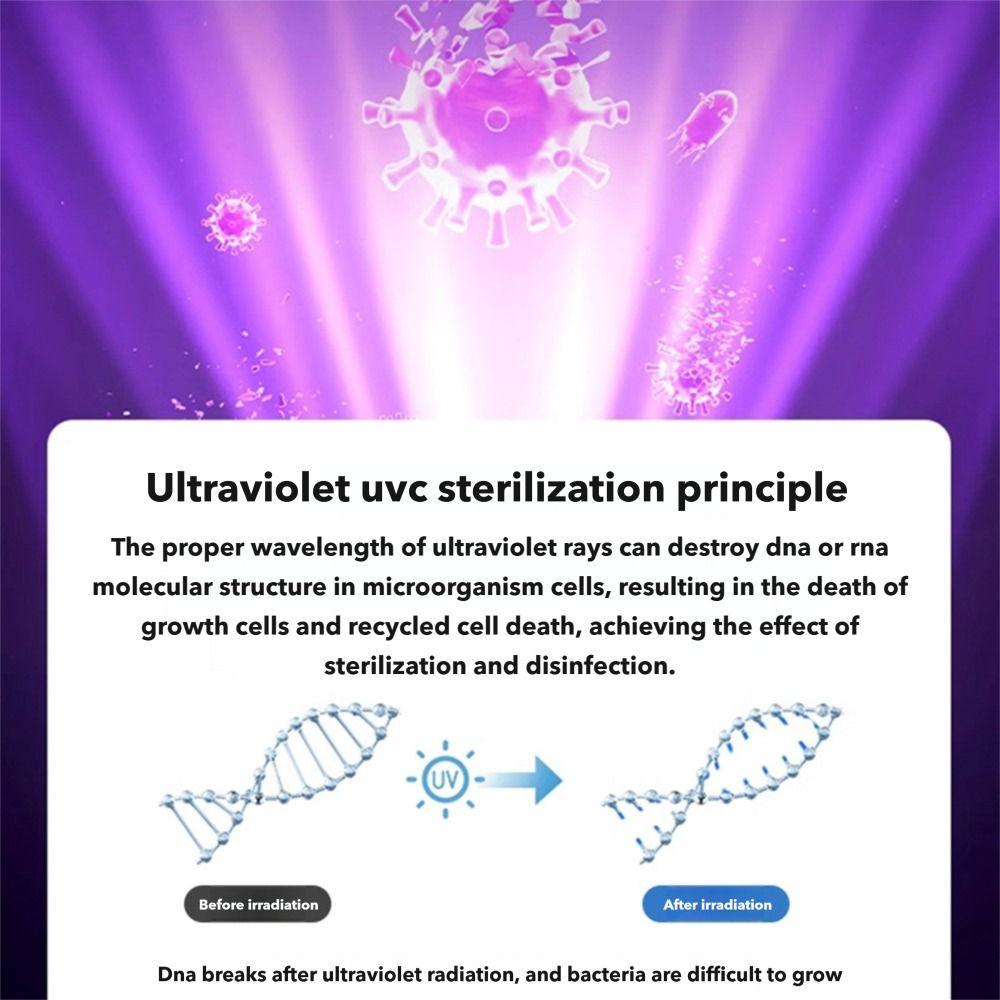 White UV Toilet Disinfection Lamp Plastic Ultraviolet Lamp Intelligent Toilet Sterilizer  Travel