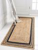 Jute Rug Natural Carpet Rectangle 100% Natural Fiber Area Living Rug Handmade Look