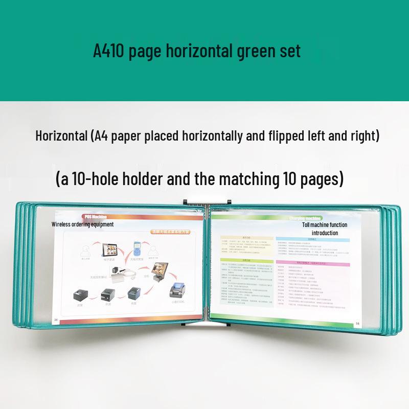 A4 Wall-Mounted 10-Page Swivel Display Folder/Document Holder