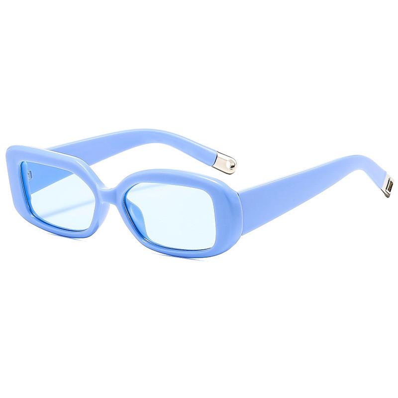 

Retro Square Eyewear With Uv400 Protection For Outdoor Activities And Street Style BlueFrameBlueLens
