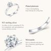BAMOER 0.8CT Round Moissanite 14K Gold Plated Ring for Women D Color VVS1 EX Lab Diamond Engagement 925 Sterling Silver Ring