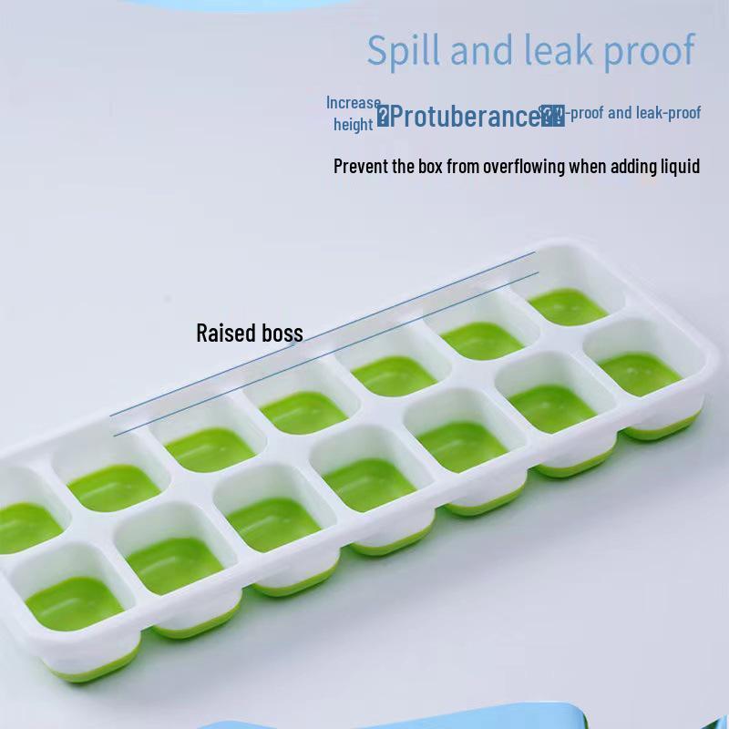 14-Grid Silicone Ice Cube Tray with Lid – Soft Bottom DIY Ice Cream Mold