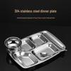 304 Stainless Steel Divided Canteen Tray