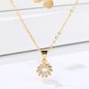 Temperament Style Personality Diamond-Encrusted Round Necklace Pendant Female Simple Collarbone Chain Jewelry Premium