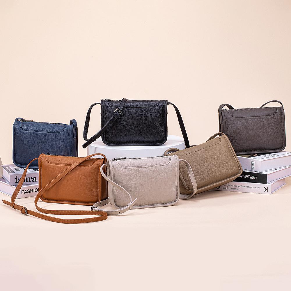 First layer cowhide fashion messenger women's bag large capacity versatile women's shoulder bag commuter portable small square bag