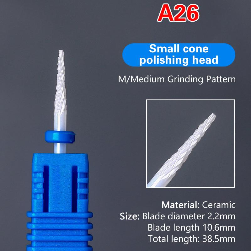 Ceramic Milling Cutter Nail Drill Bit Electric Manicure Pedicure Mill Bits Machine Files Nail Art Tools Equipment