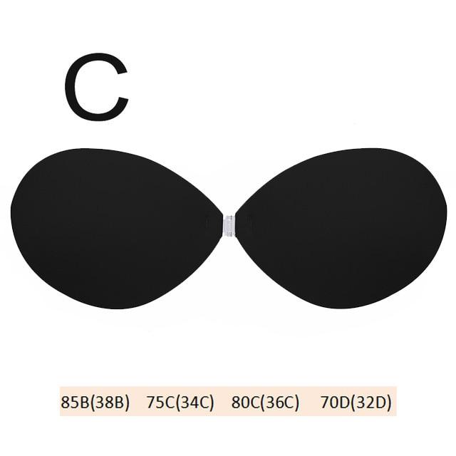 Sexy Women's Bra Invisible Push Up Bra Self-Adhesive Silicone Seamless Front Closure Sticky Backless