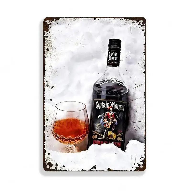 Vintage Rum Brand Metal Tin Sign Pin Up Girl Poster Metalowe znaki Man Cave Home Garage Metalowa tabliczka ścienna Dekoracja z blaszanego znaku