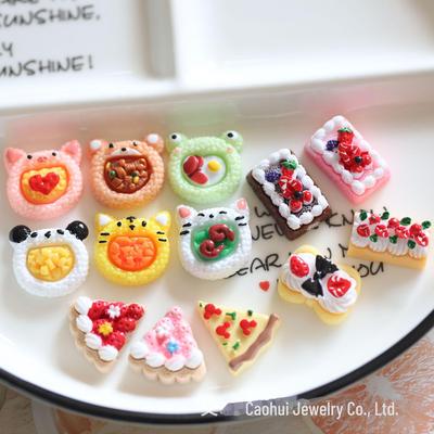 DIY Schokoladenkuchen-Pizza-Harz-Zubehör für Handyschalen und Bento-Dekoration