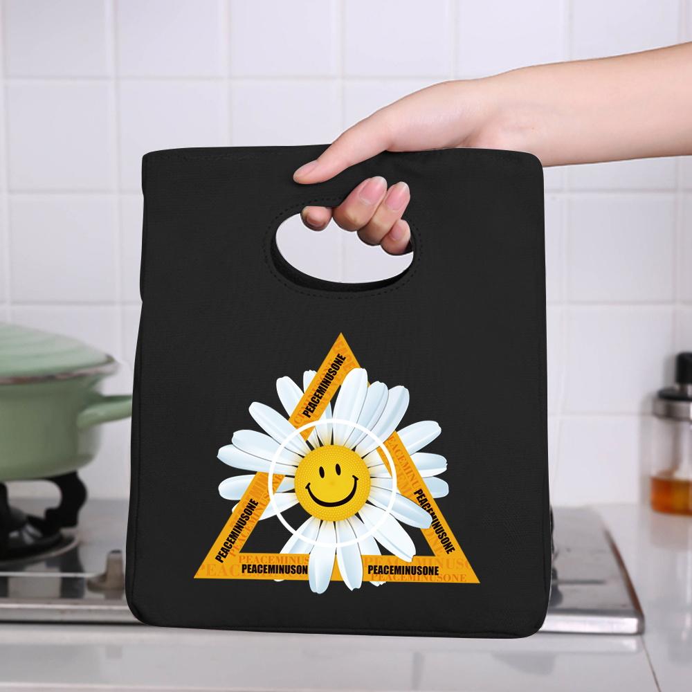 Lunch Bag Breakfast Box Bags Women Portable Hand Pack Picnic Travel Products Daisy Printed School Food Storage Bags Bento Pouch