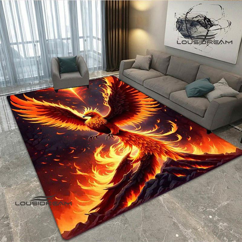 3D Phoenix Printed Carpet Kitchen Mats Non -slip Carpet Outdoor Carpets Area Rug Bedroom Decor Pink Room Decor Birthday Gift
