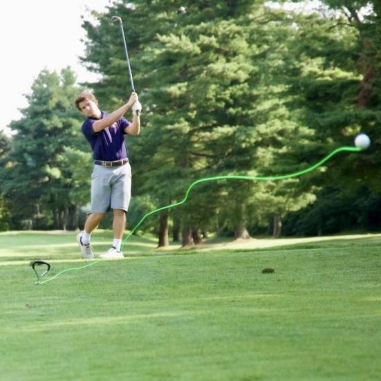 Golf Training Tools for Drivers Irons Golf Swing Training Aid 50ft Rope of Ball Flight Feedback for Beginners to Practice Swing in Backyard
