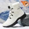 Large Size High-Top Mens Cotton Shoes Snow Boots Keep Warm Plush Lining Breathable Waterproof Fabric Non-Slip Soles Safe Shoe