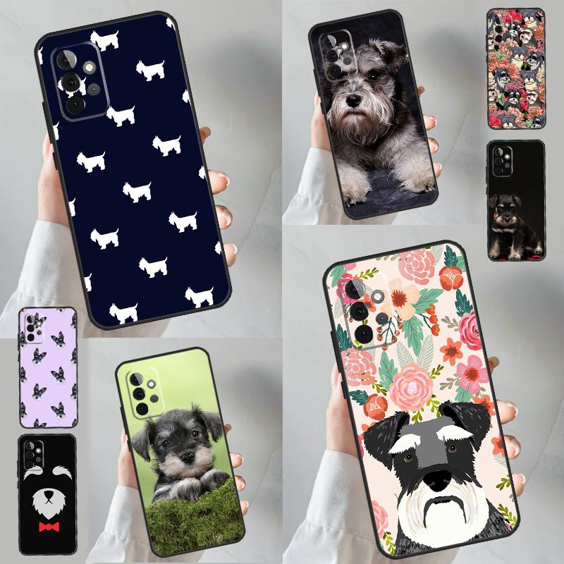 Schnauzer Puppy Dog Cover For Samsung Galaxy A53 A33 A13 A12 A32 A52 A14 A34 A54 A15 A25 A35 A55 A71 A51 Case
